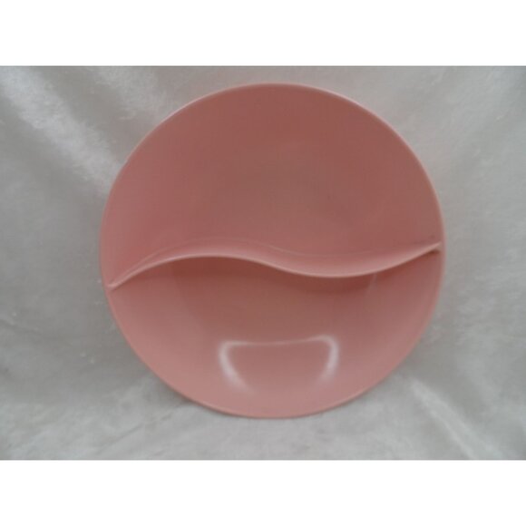 Mar-Crest Melmac Divided Serving Bowl Pink 9 1/2" Vintage Mid-Century Modern - Picture 5 of 9